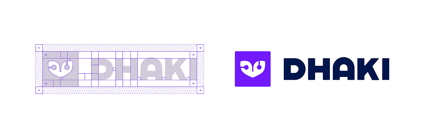 Construction du logotype Dhaki