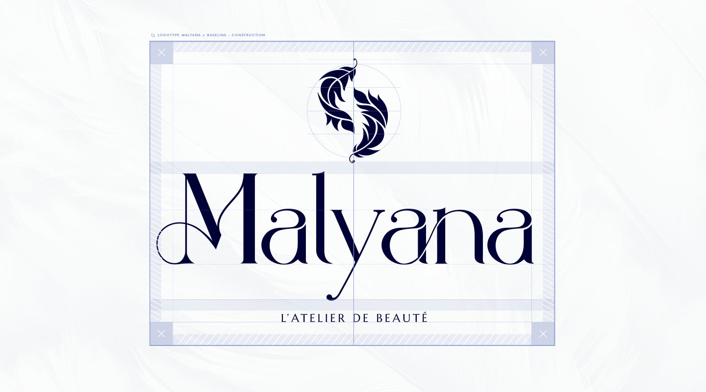 Construction du logo du salon de beauté Malyana