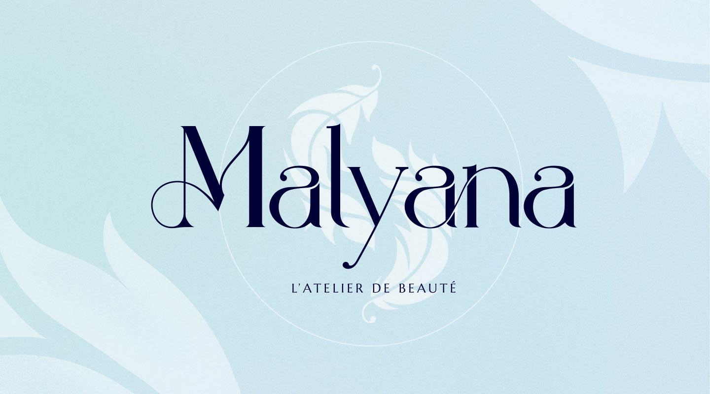 Logo et typographie du salon de beauté Malyana