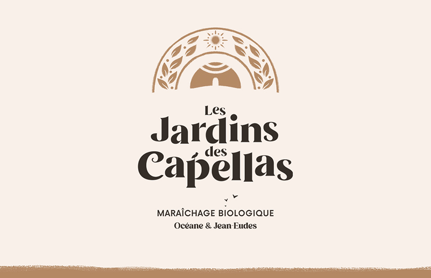 Présentation de la création de logo des Jardins des Capellas, design par Thomas Marchais à Toulouse